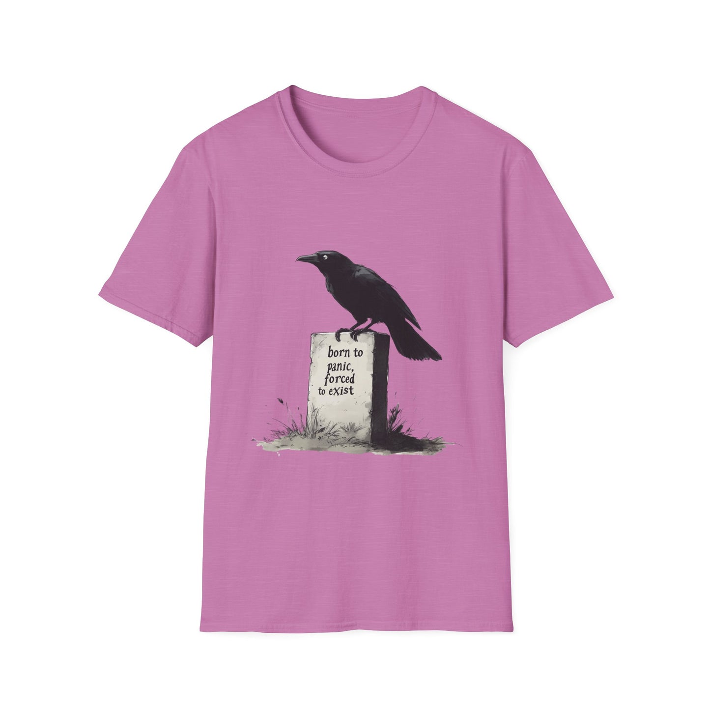 Existential Crisis Crow Unisex T-Shirt, Nature Lover Gift, Animal Meme Tee, Depression & Anxiety Apparel