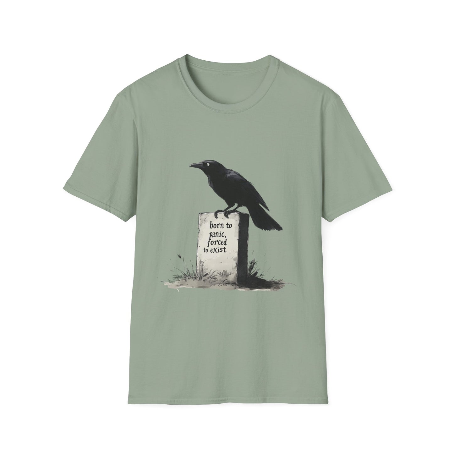 Existential Crisis Crow Unisex T-Shirt, Nature Lover Gift, Animal Meme Tee, Depression & Anxiety Apparel