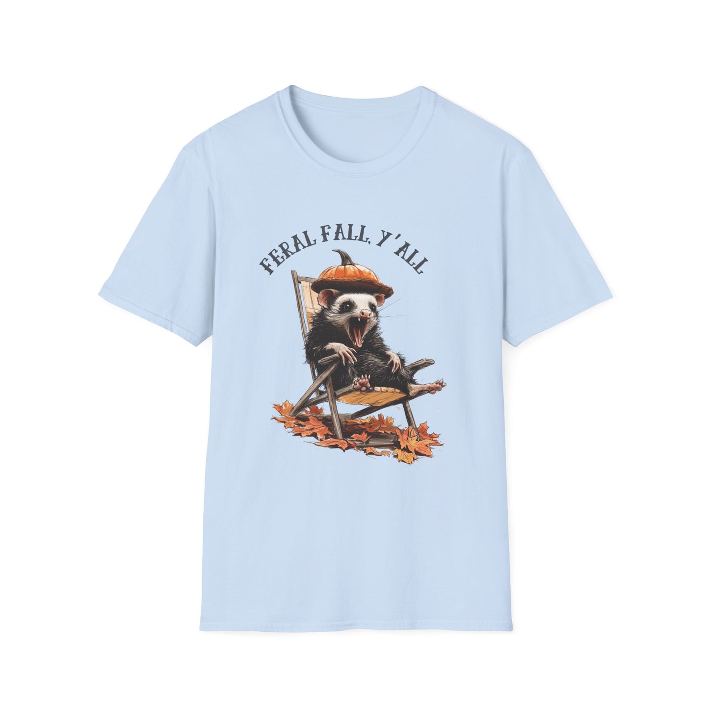 Feral Fall Opossum T-Shirt | Autumn Apparel, Funny Graphic Meme Tee, Unisex Shirt, Chaoscore Fashion