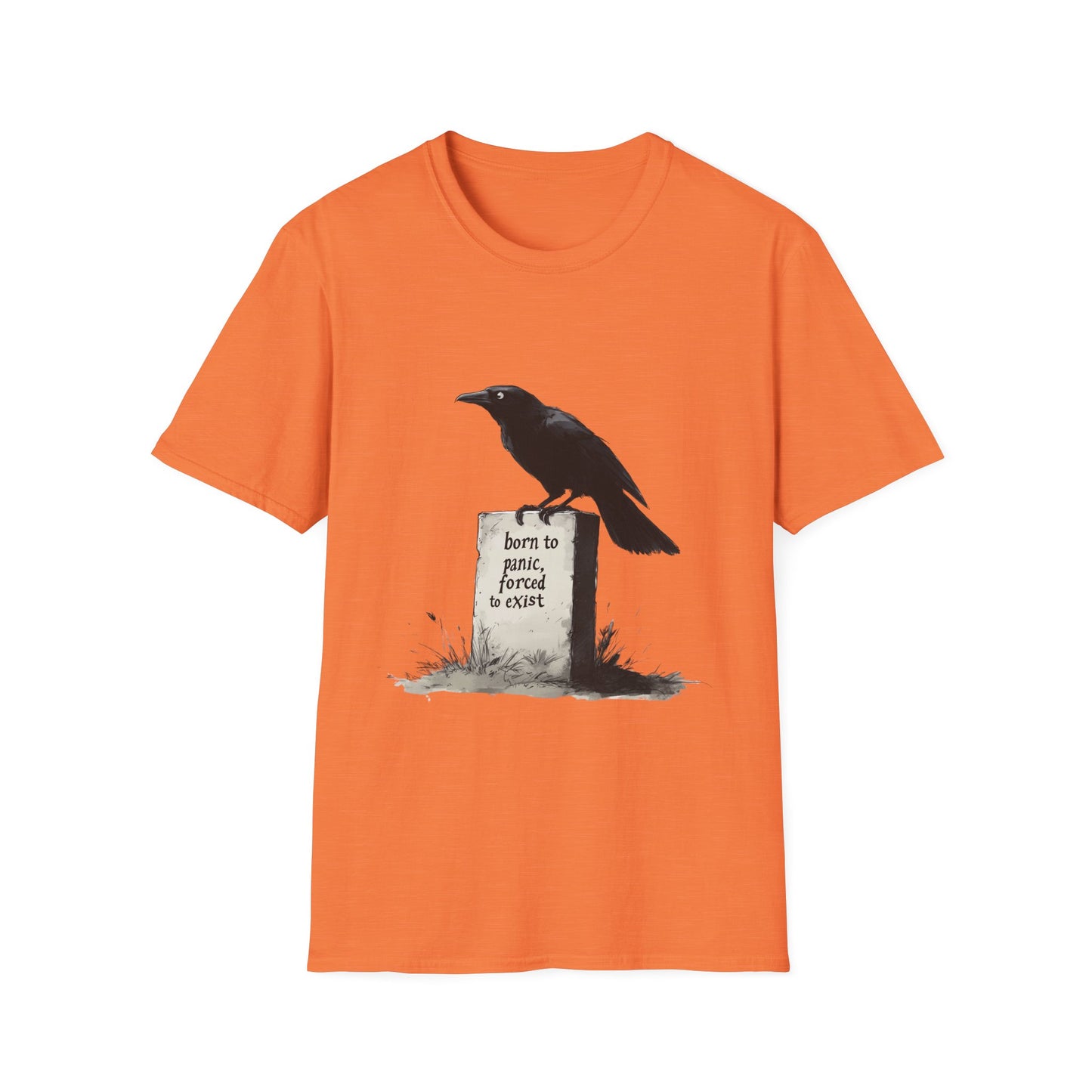 Existential Crisis Crow Unisex T-Shirt, Nature Lover Gift, Animal Meme Tee, Depression & Anxiety Apparel