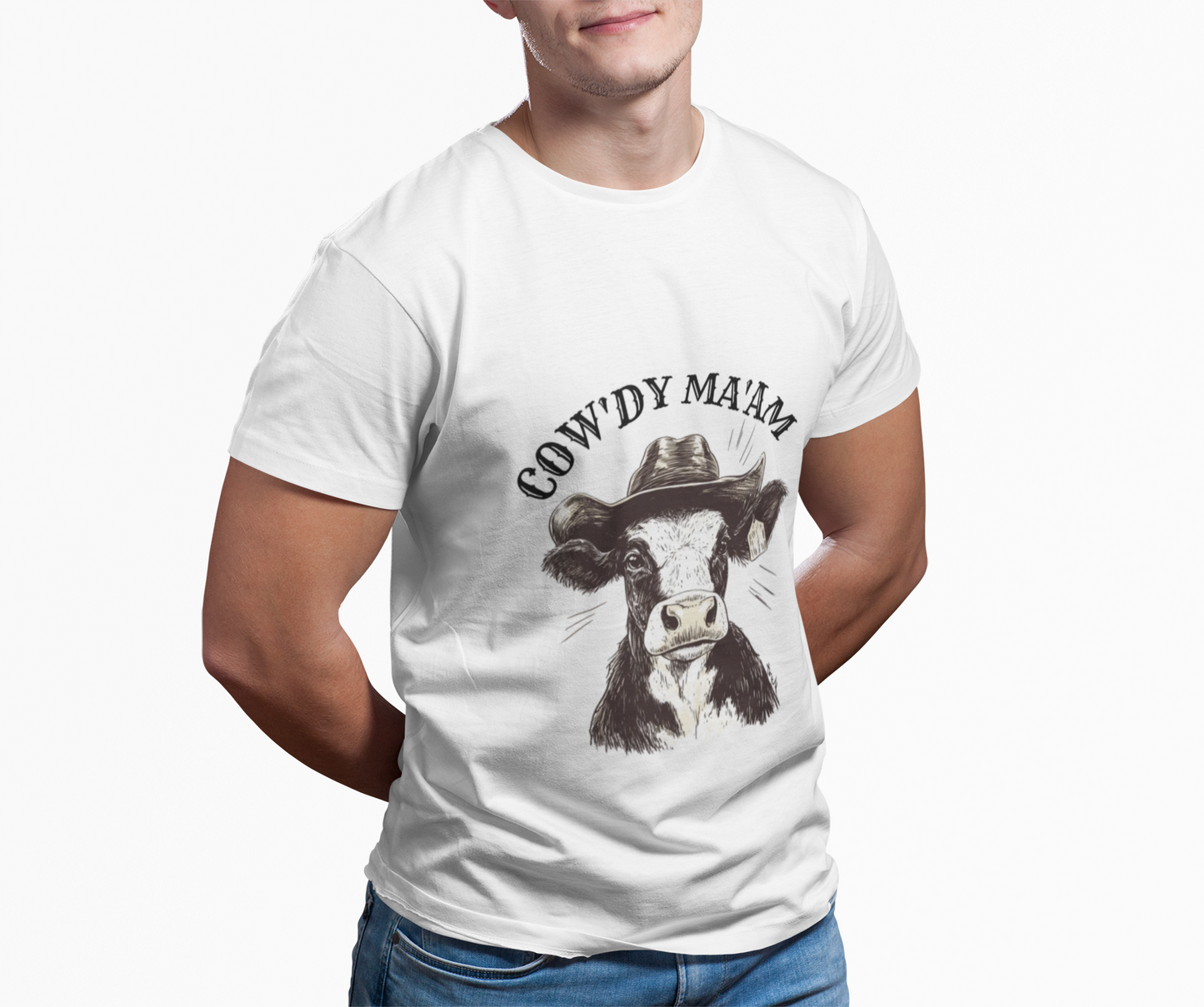 Cow' dy Ma'am Cow T-Shirt, Funny Farm Animal Tee, Gift for Animal Lovers, Casual Cow Print Shirt, Unisex Farmhouse Style