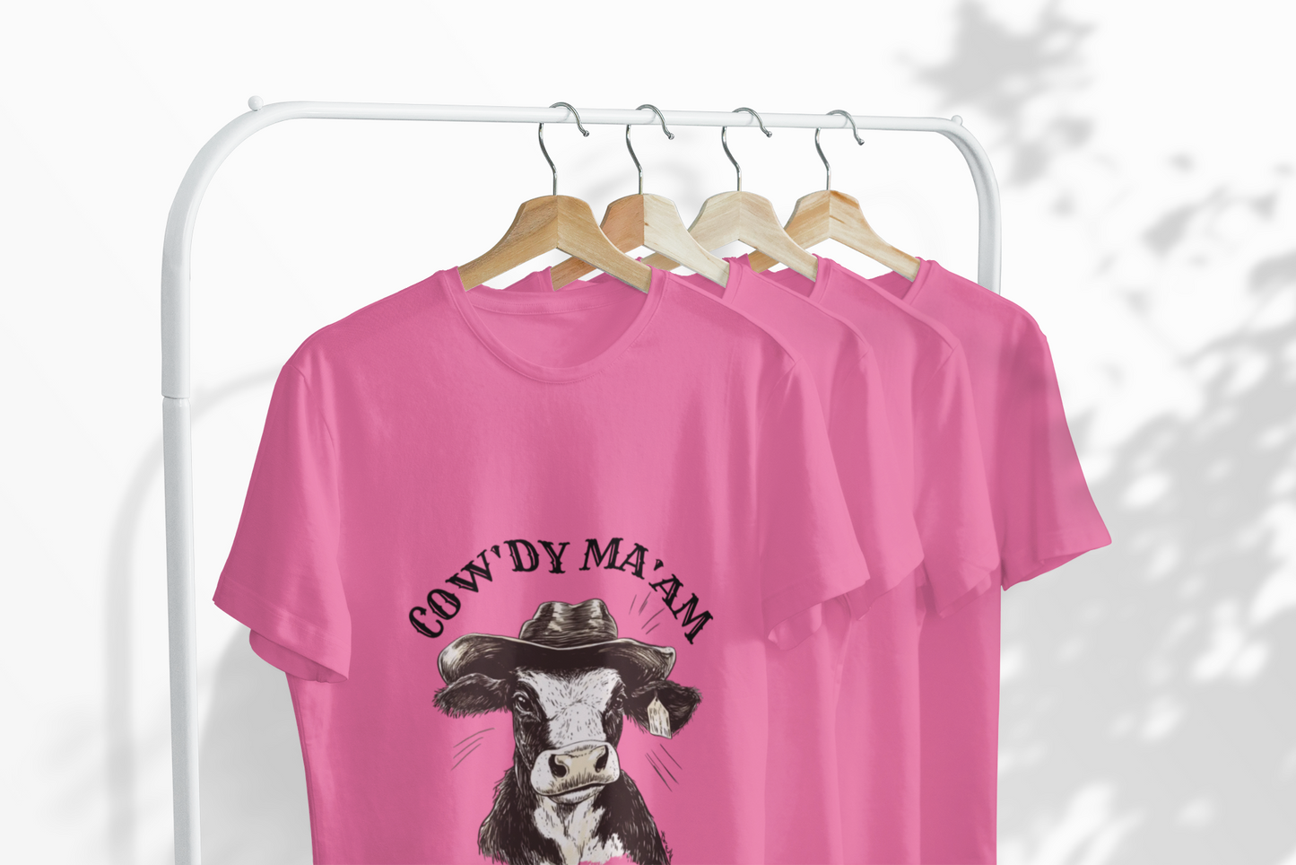 Cow' dy Ma'am Cow T-Shirt, Funny Farm Animal Tee, Gift for Animal Lovers, Casual Cow Print Shirt, Unisex Farmhouse Style