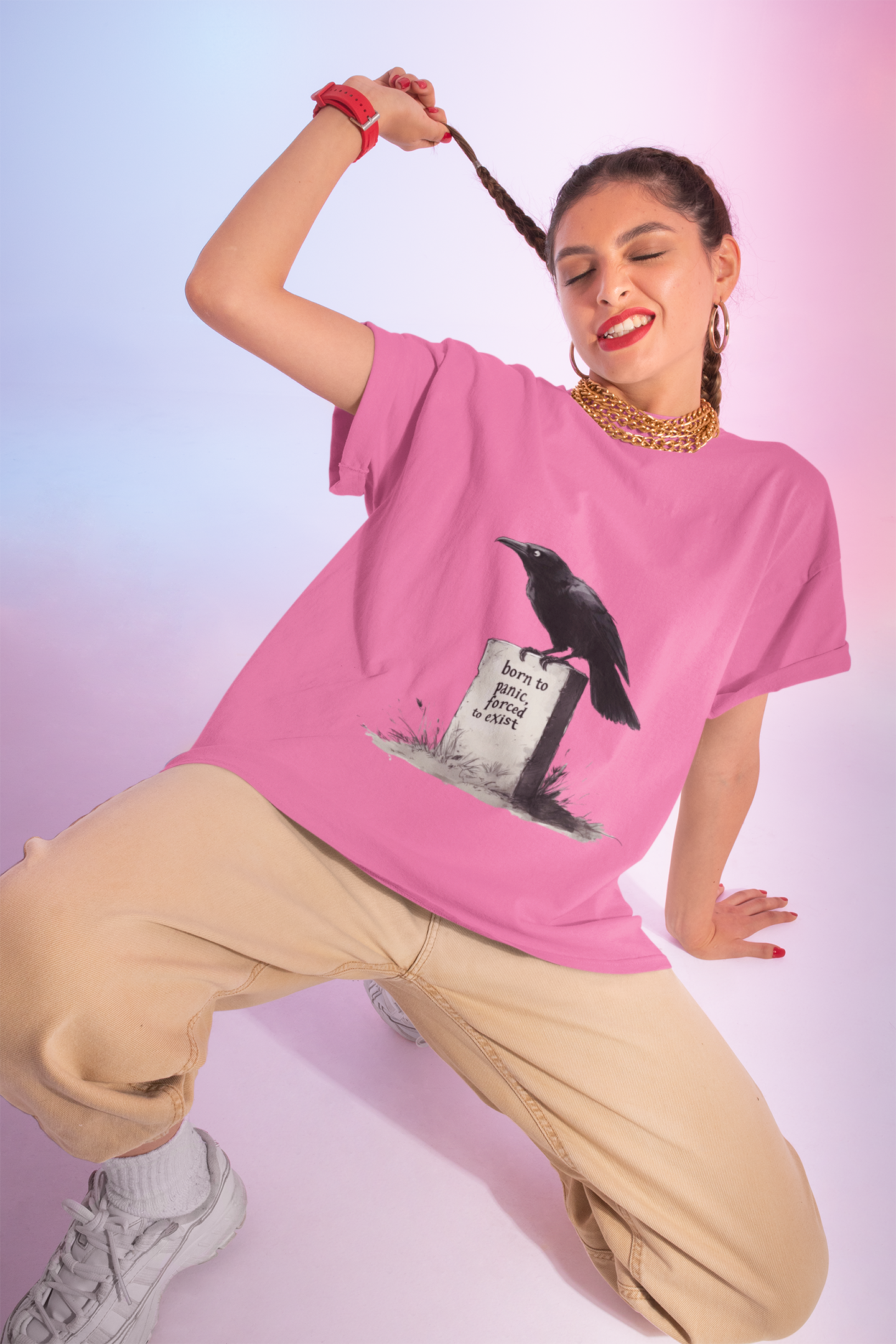 Existential Crisis Crow Unisex T-Shirt, Nature Lover Gift, Animal Meme Tee, Depression & Anxiety Apparel