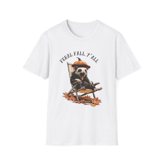Feral Fall Opossum T-Shirt | Autumn Apparel, Funny Graphic Meme Tee, Unisex Shirt, Chaoscore Fashion