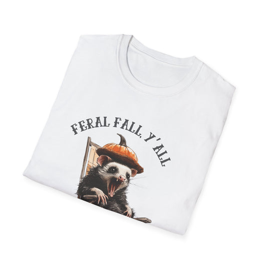 Feral Fall Opossum T-Shirt | Autumn Apparel, Funny Graphic Meme Tee, Unisex Shirt, Chaoscore Fashion