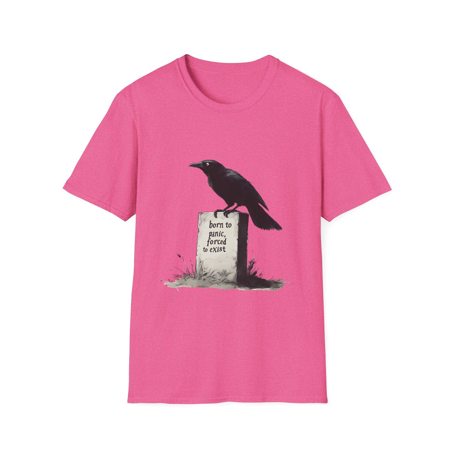 Existential Crisis Crow Unisex T-Shirt, Nature Lover Gift, Animal Meme Tee, Depression & Anxiety Apparel
