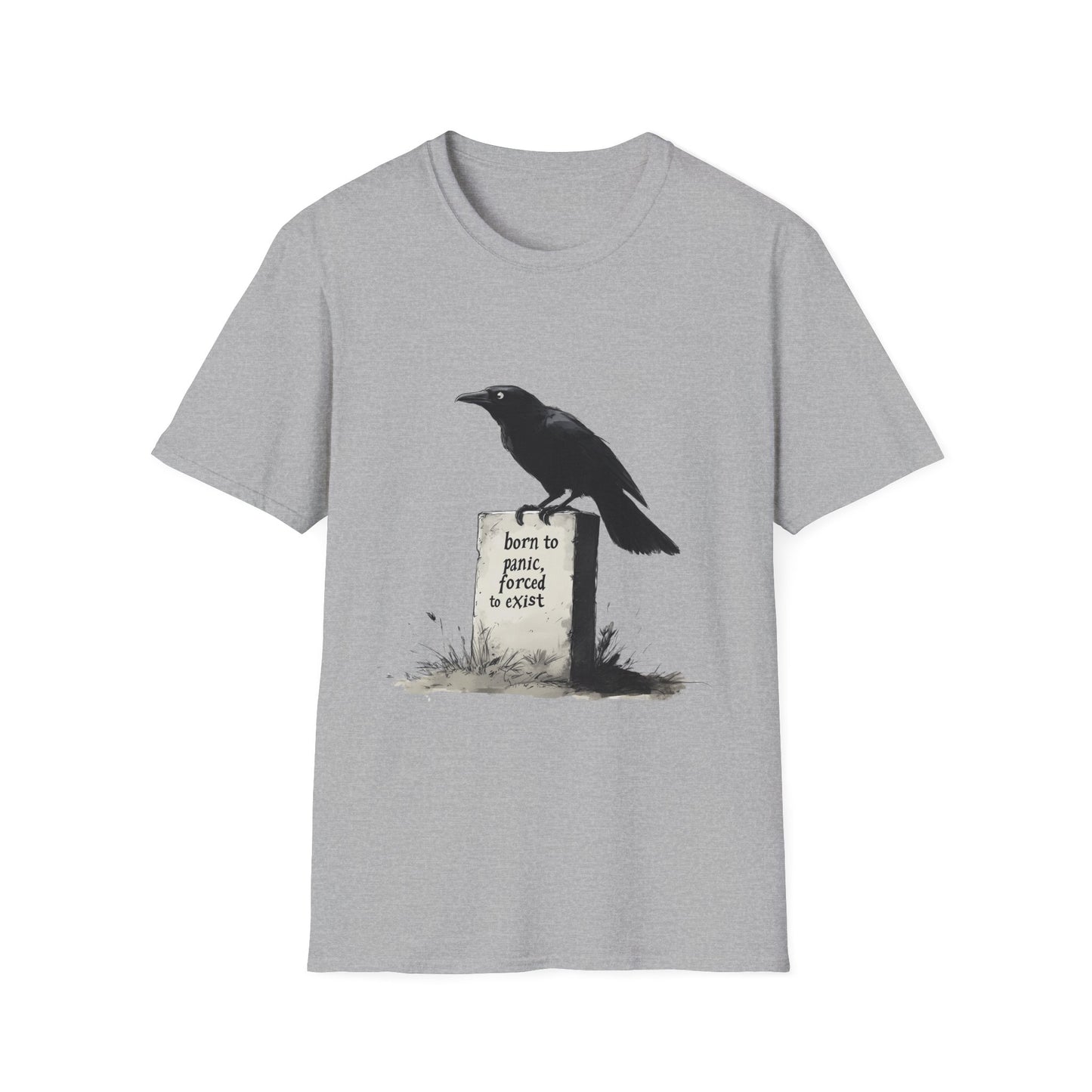 Existential Crisis Crow Unisex T-Shirt, Nature Lover Gift, Animal Meme Tee, Depression & Anxiety Apparel